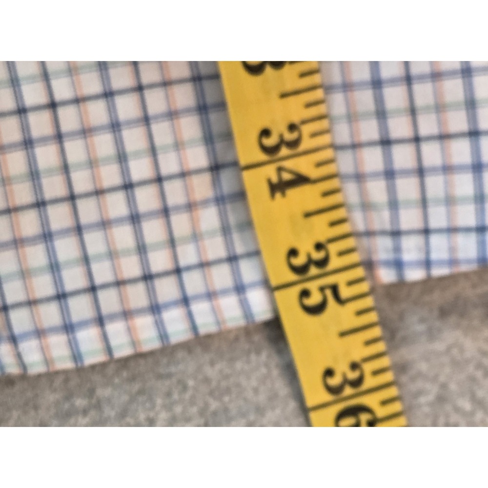 IZOD All Over Stretch Dress Shirt Mens 17.5 TALL FIT 35/36 Blue Check Office NEW - Picture 11 of 13